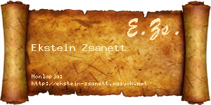 Ekstein Zsanett névjegykártya